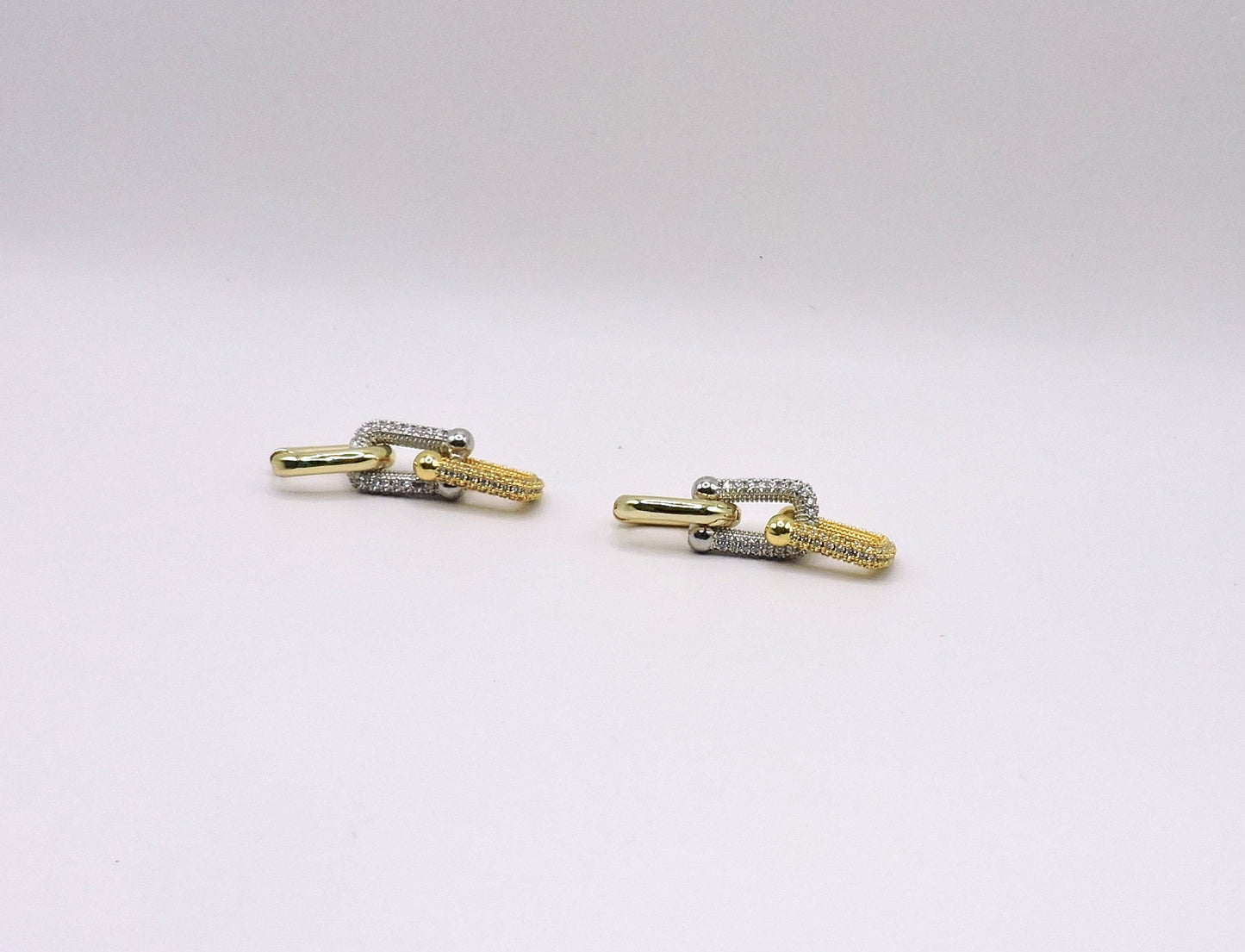 2-Tone Gold-Filled Micro-Pave Hoops