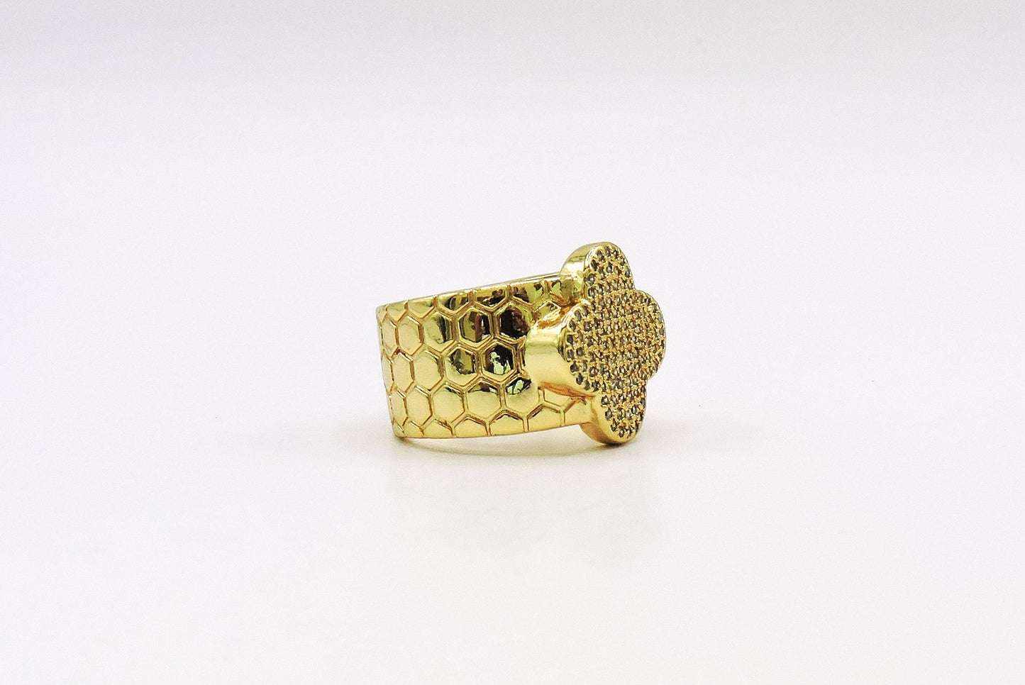 Clover Ring with Micropave in Goldfilled
