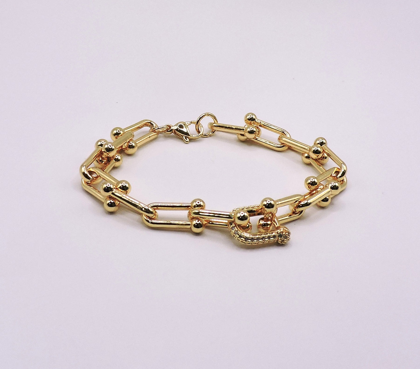 Gold-filled Micropave U-Chain Bracelet