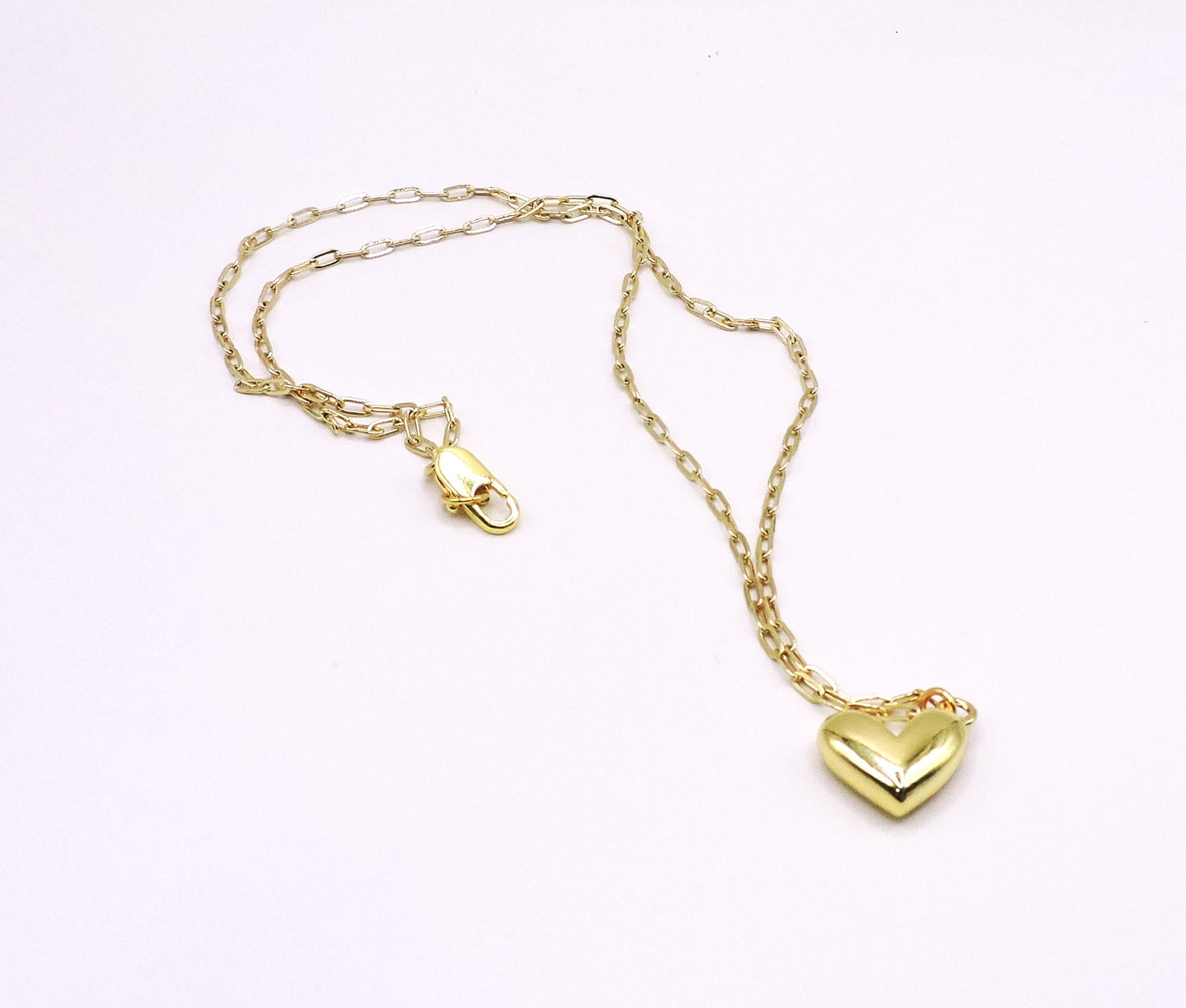 Gold Filled Balloon Heart Necklace.