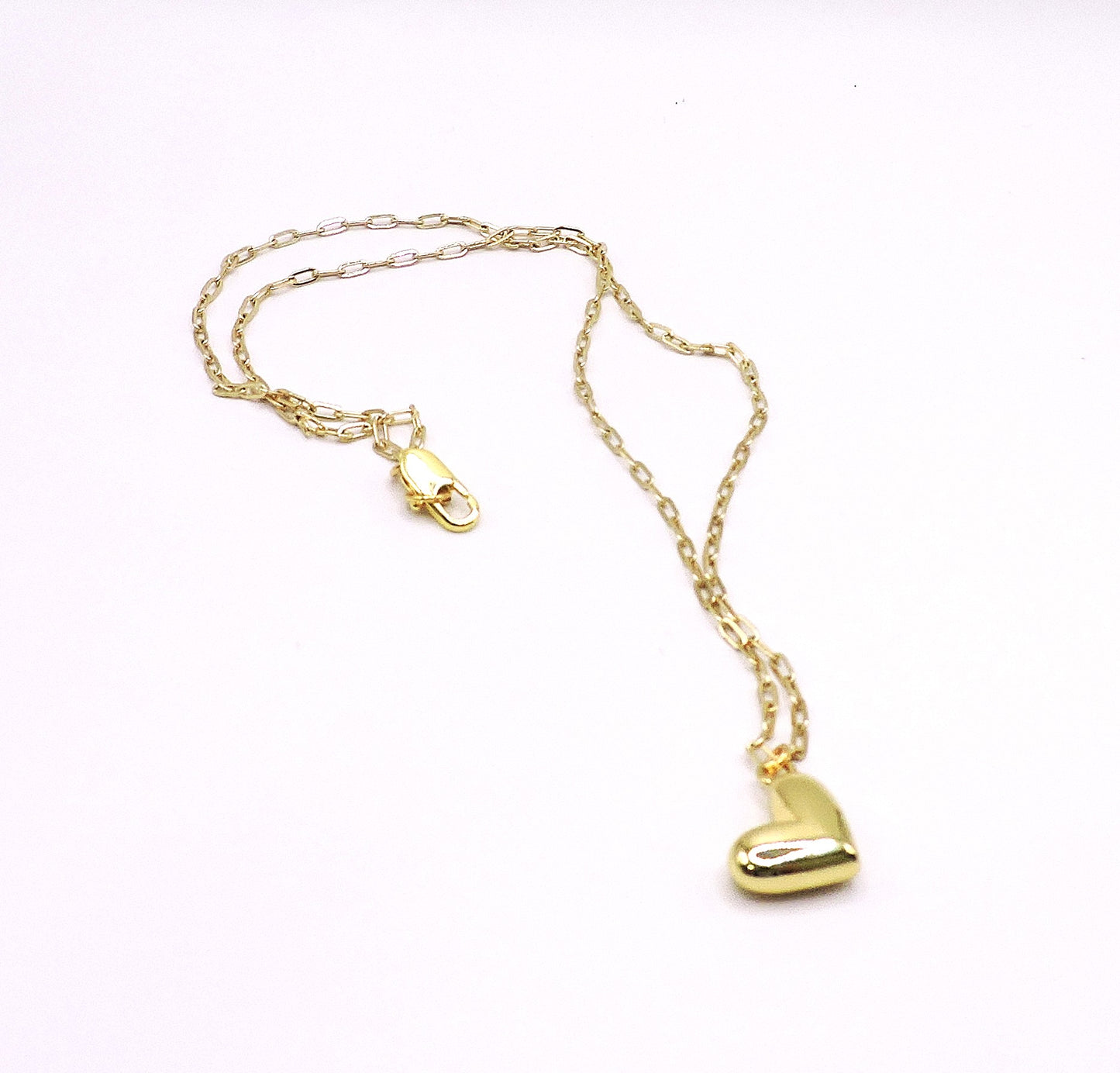 Gold Filled Balloon Heart Necklace.