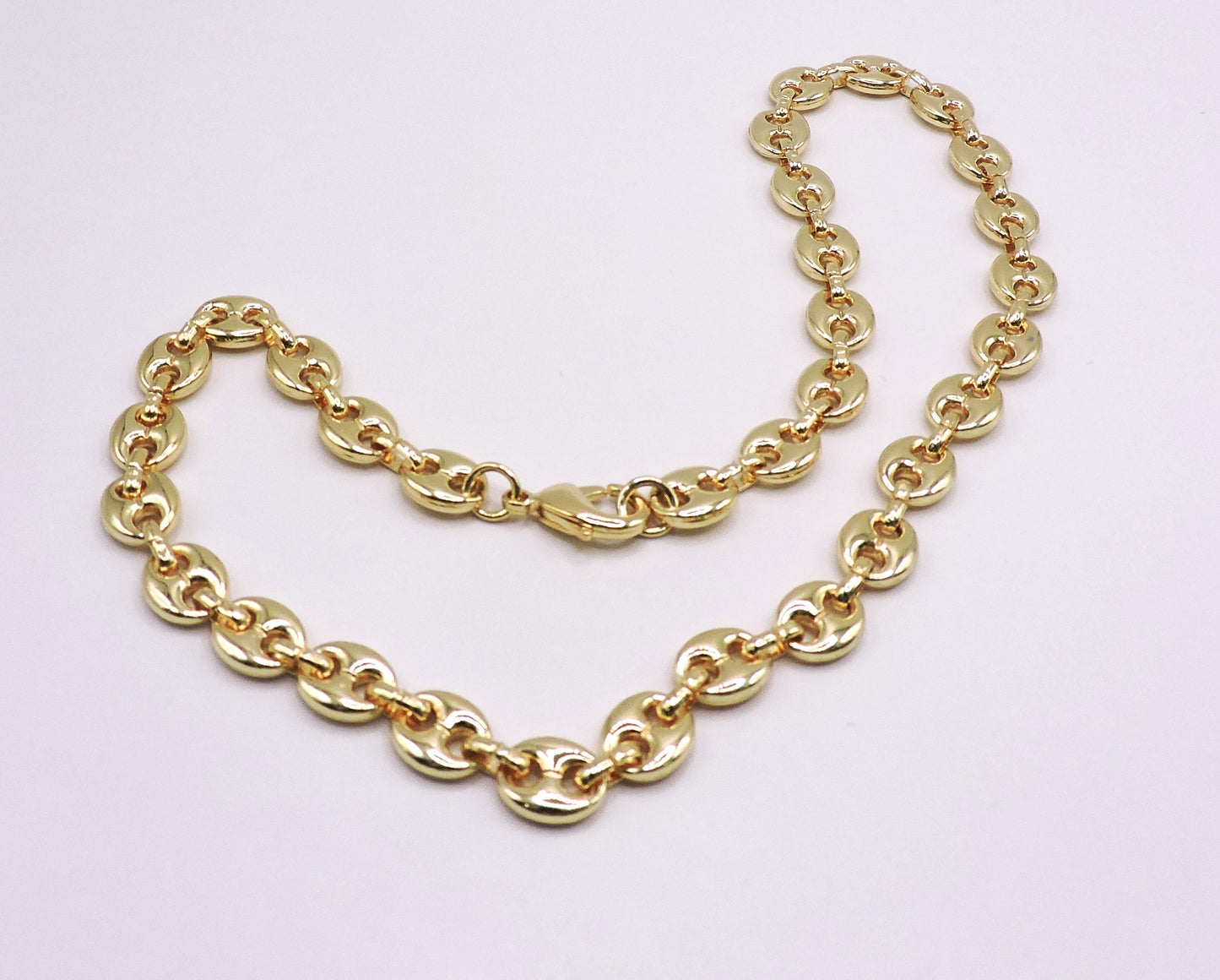 Coffee Bean Chain Necklace Gold filled