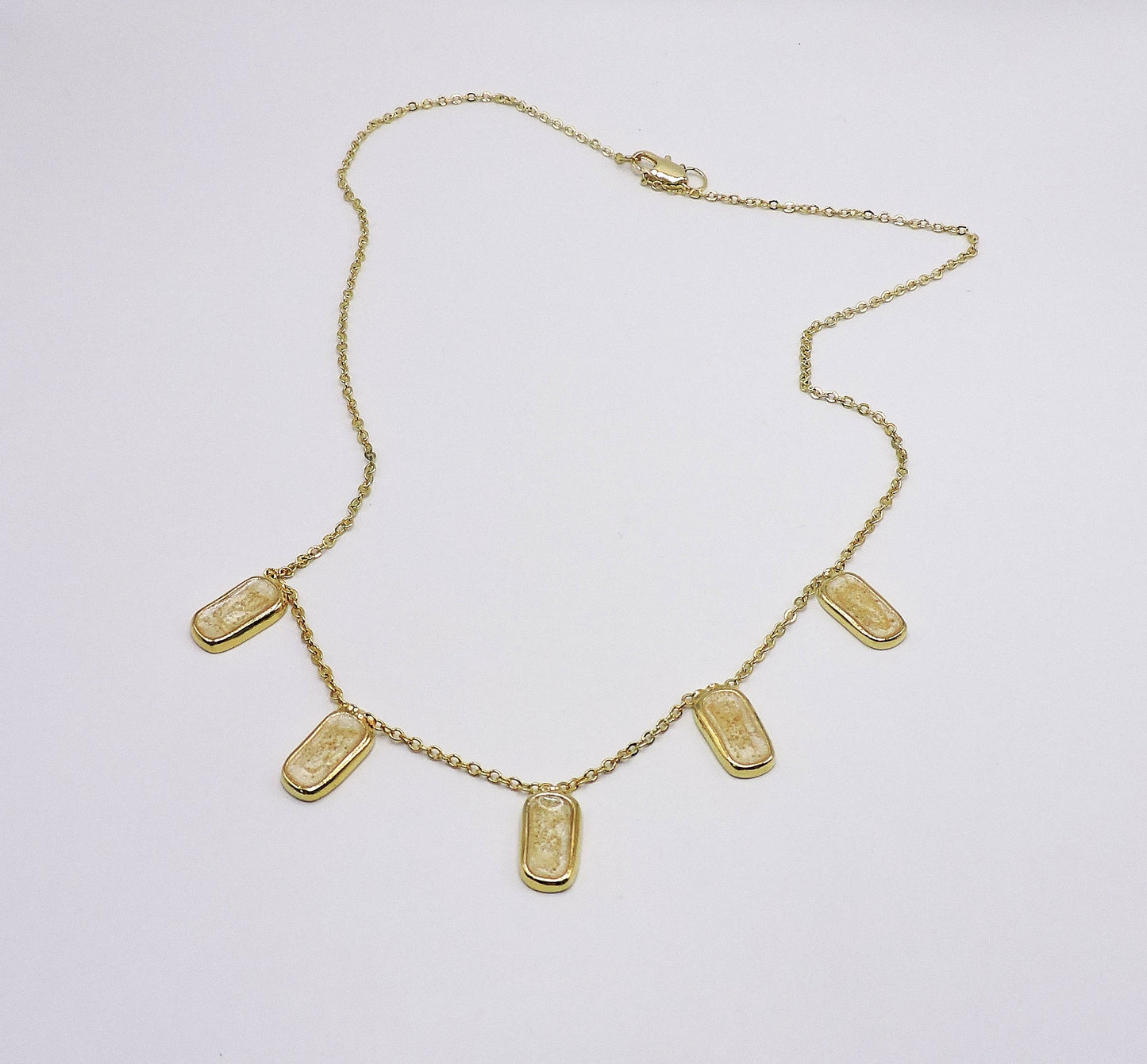 Gold-plated silver necklace with enameled ornaments