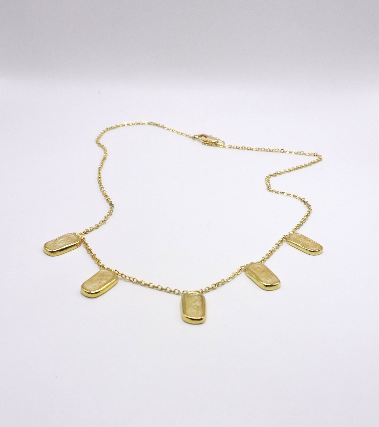 Gold-plated silver necklace with enameled ornaments