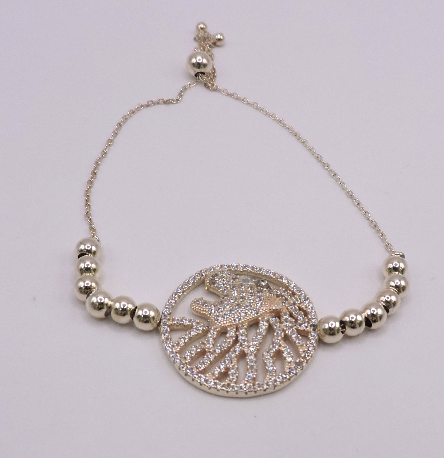 Gold-Plated Silver Bracelet with Micropave Tiger