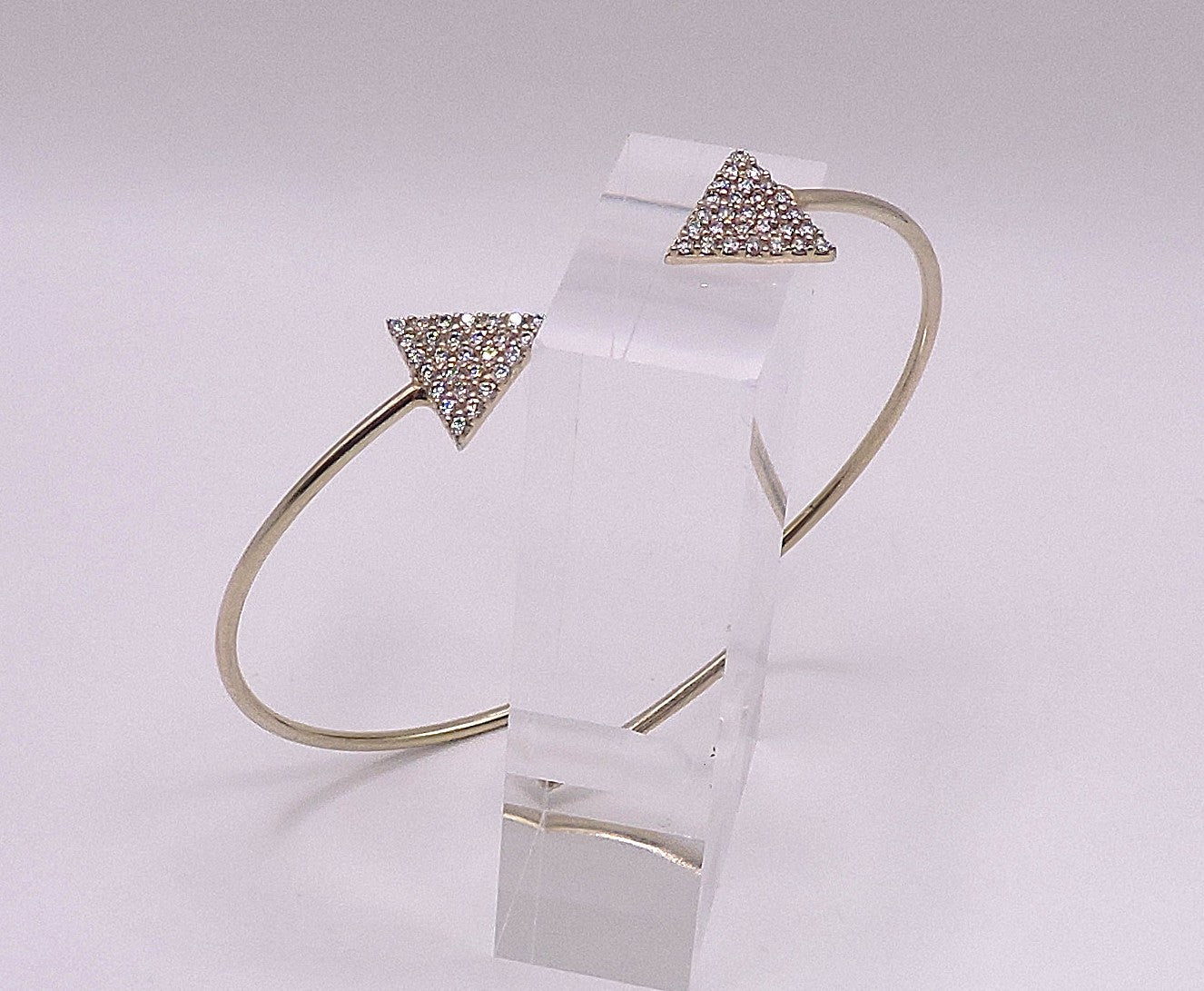 Gold-plated silver cuff, arrow-shaped
