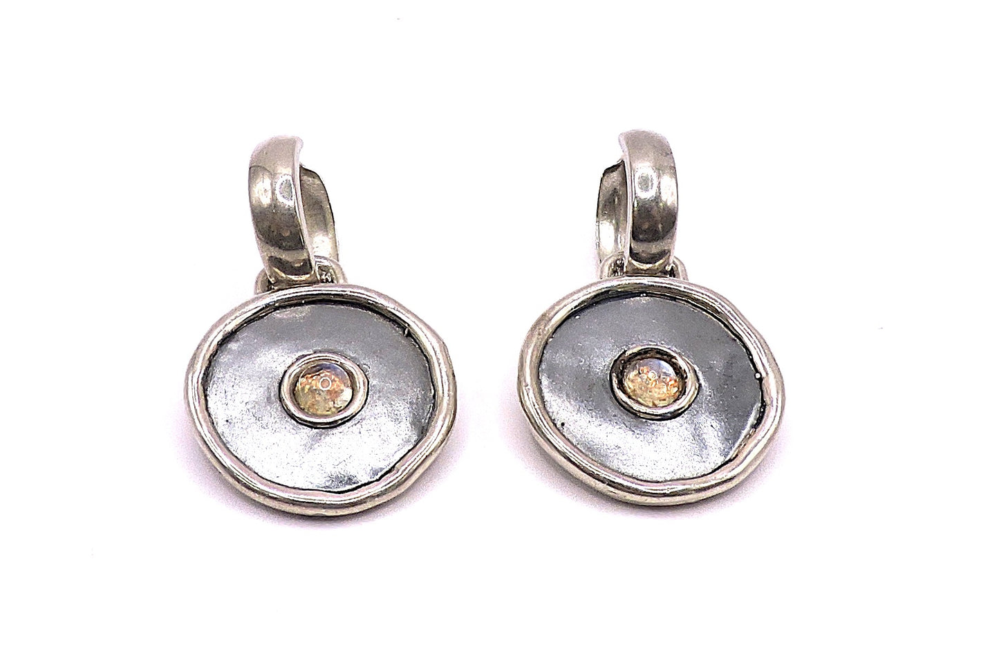 Silver Necklace and Pin with Hoops by Israeli Designer.