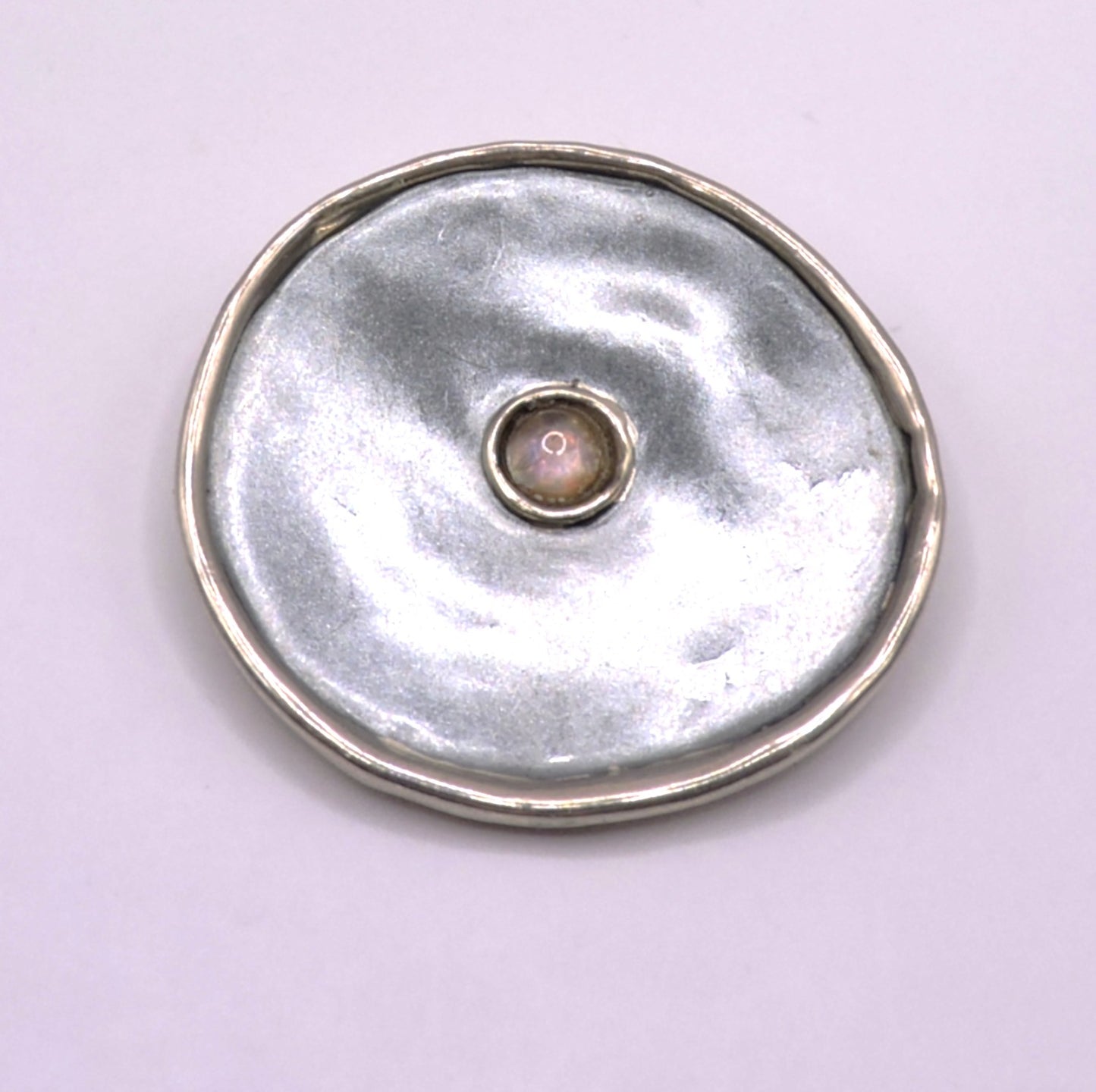 Silver Necklace and Pin with Hoops by Israeli Designer.