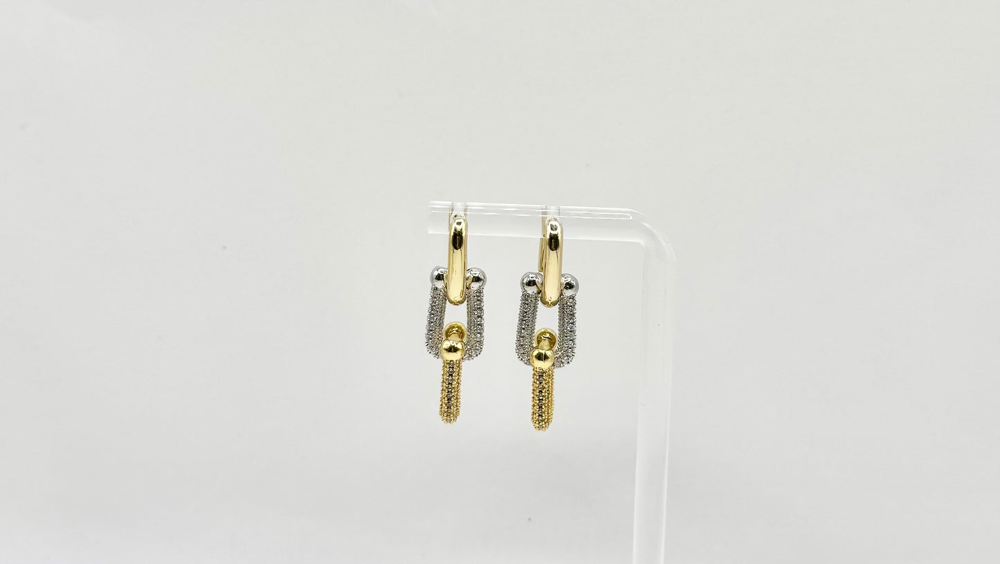 2-Tone Gold-Filled Micro-Pave Hoops