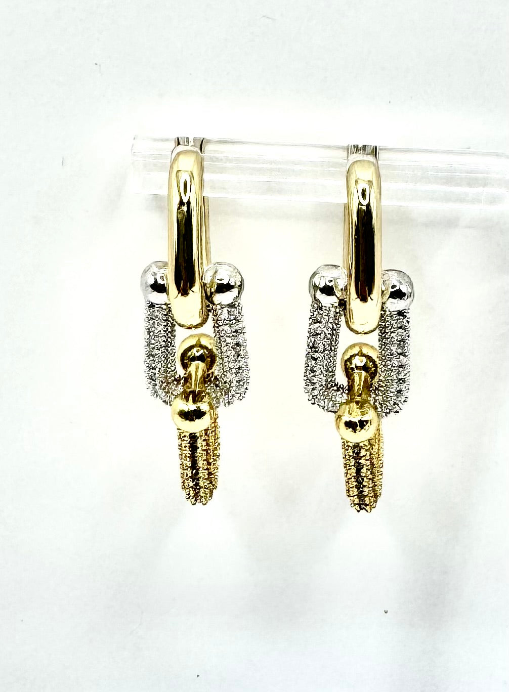 2-Tone Gold-Filled Micro-Pave Hoops
