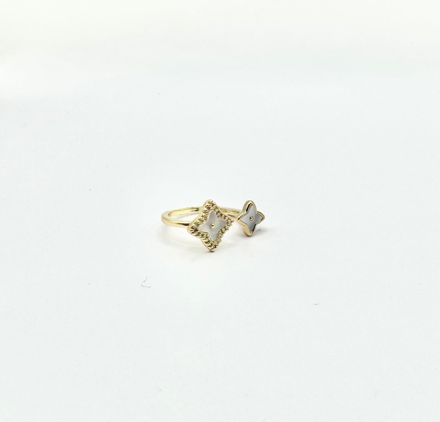 Gold Filled and Micropave Double Square Star Ring.