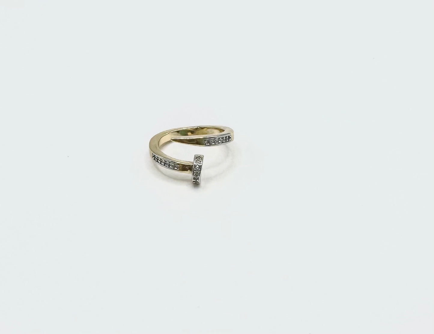 Thick Nail Ring with Micropave in Goldfilled