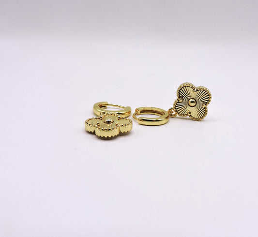 Gold Filled Dangling Clover Earring