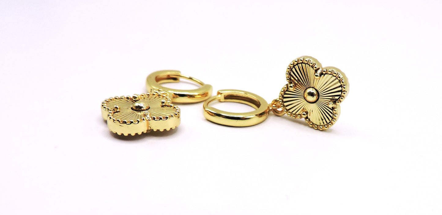 Gold Filled Dangling Clover Earring