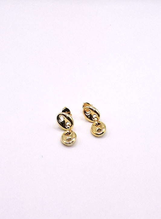 Medium Coffee Bean Earring in Goldfille