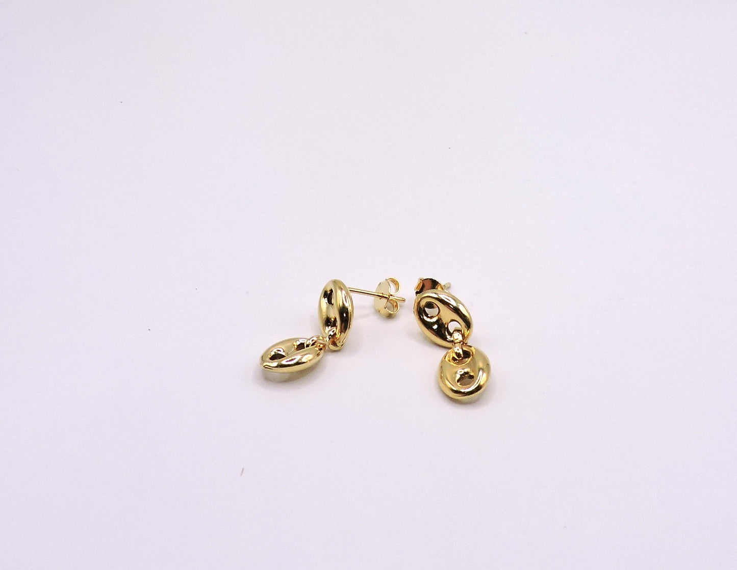 Medium Coffee Bean Earring in Goldfille