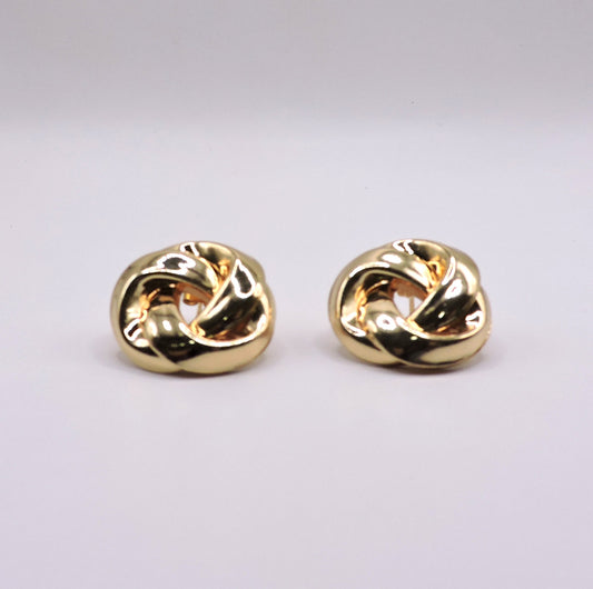Round, knot-type earrings in Gold Filled.