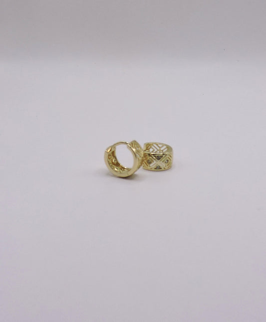Small Filigram style hoop earring in Micropave and Goldfilled.