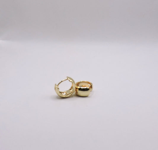 Plain small wide hoop earring in gold-filled