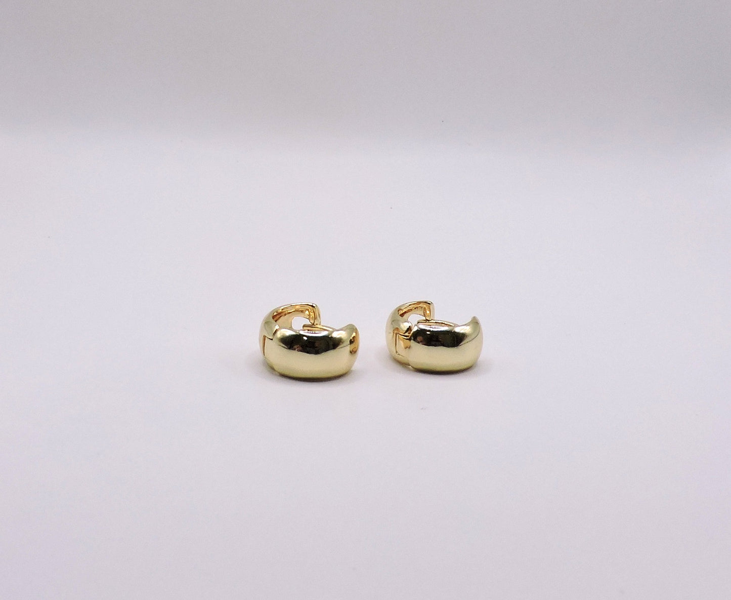 Plain small wide hoop earring in gold-filled