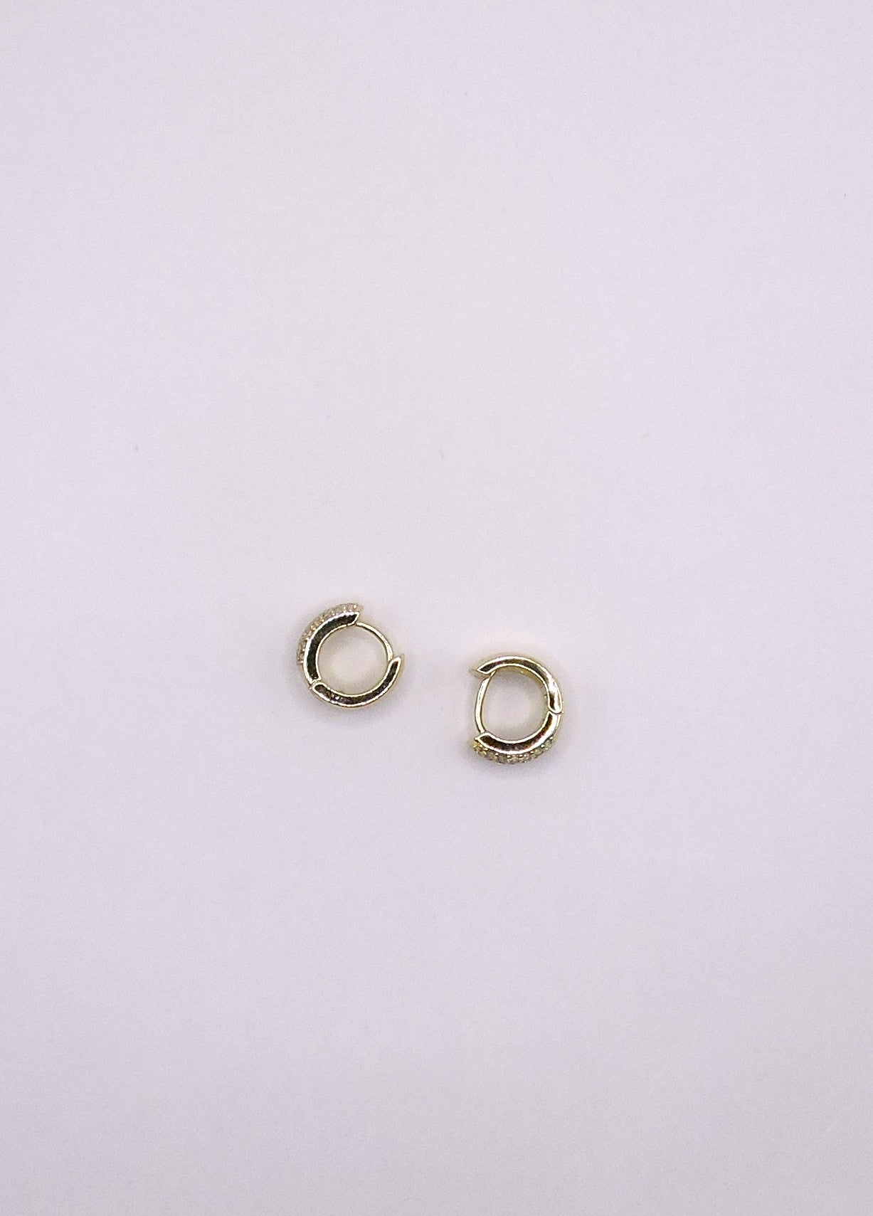 Small wide hoop earring in Micropave and Gold Filled