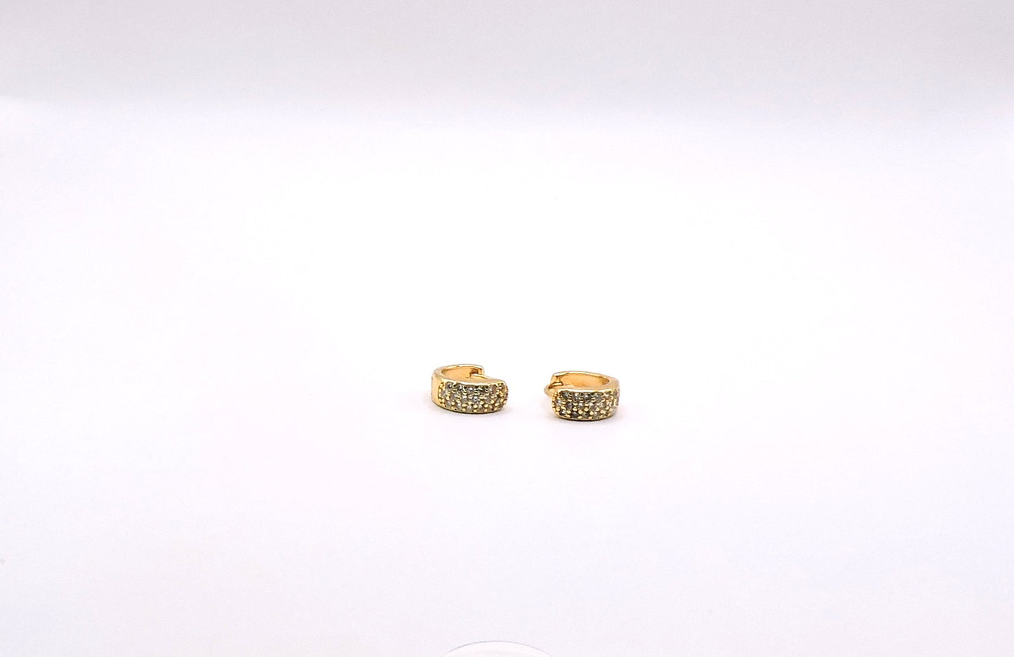 Small wide Micropave Hoop earring in Gold filled