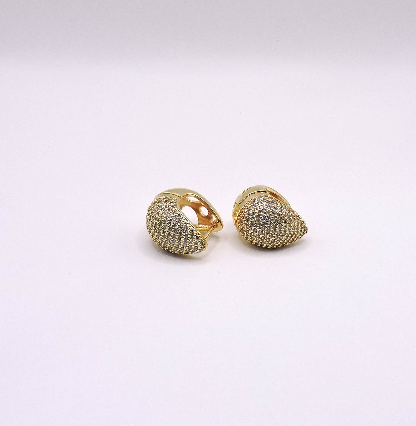 Short Micropave Teardrop Earring in Goldfilled