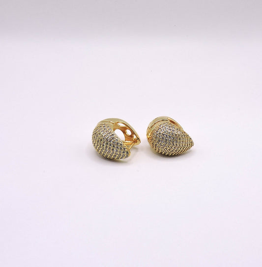 Short Micropave Teardrop Earring in Goldfilled