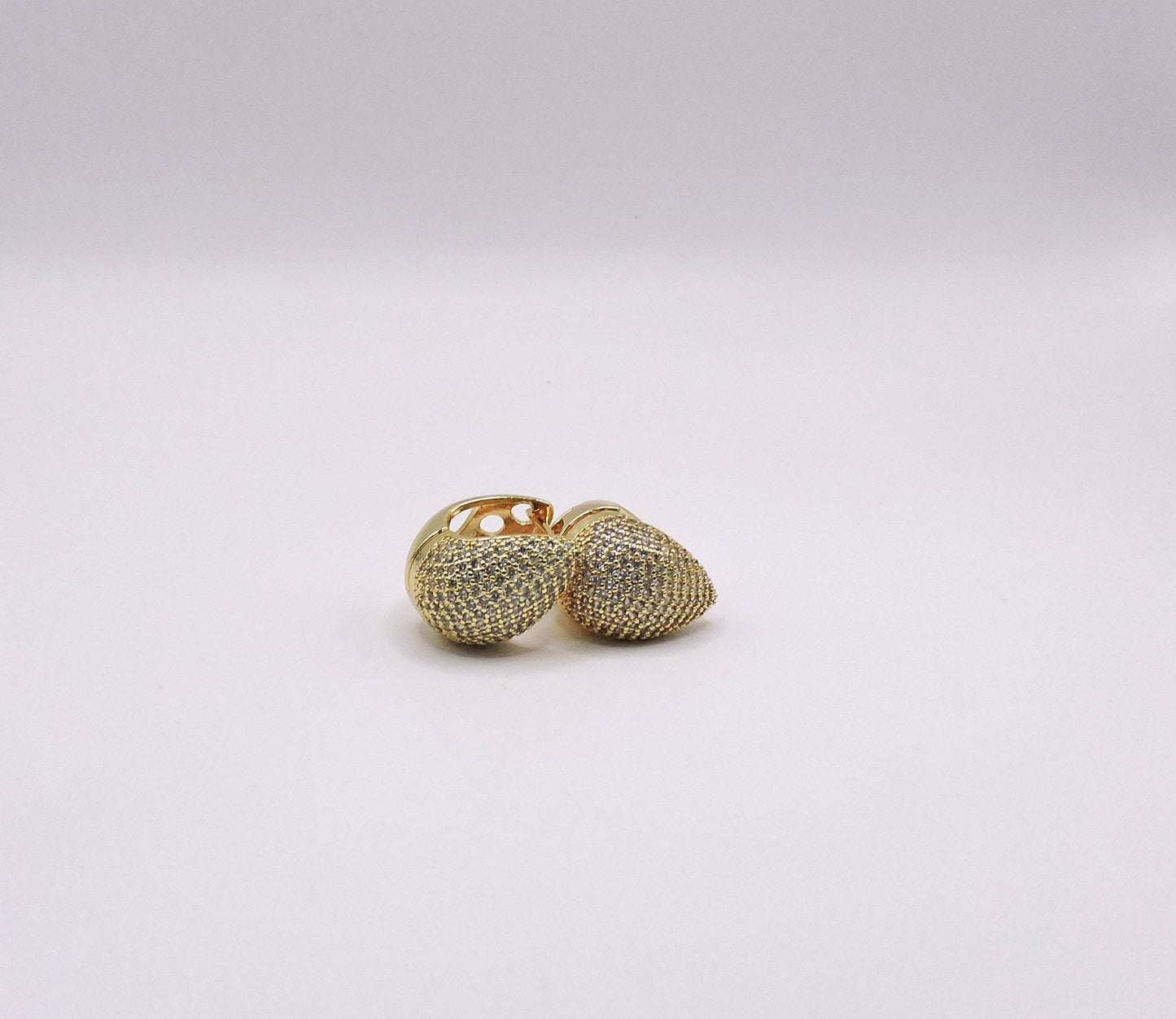 Short Micropave Teardrop Earring in Goldfilled