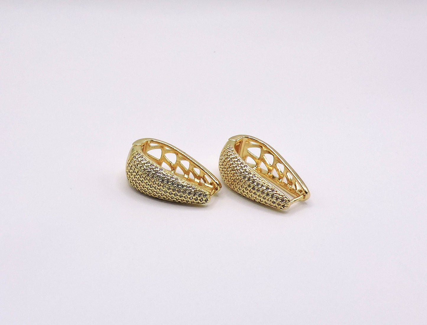 Micropave Teardrop Earring in Goldfilled