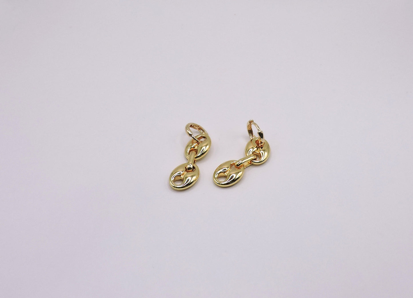 Large Double Gold Filled Coffee Bean Earring
