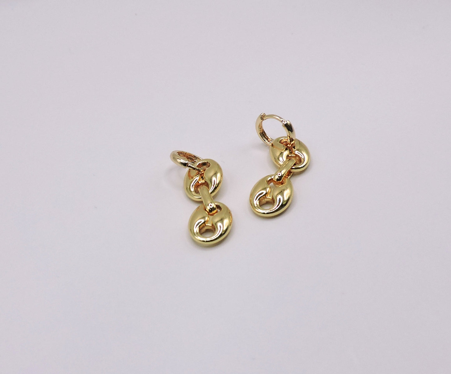 Large Double Gold Filled Coffee Bean Earring