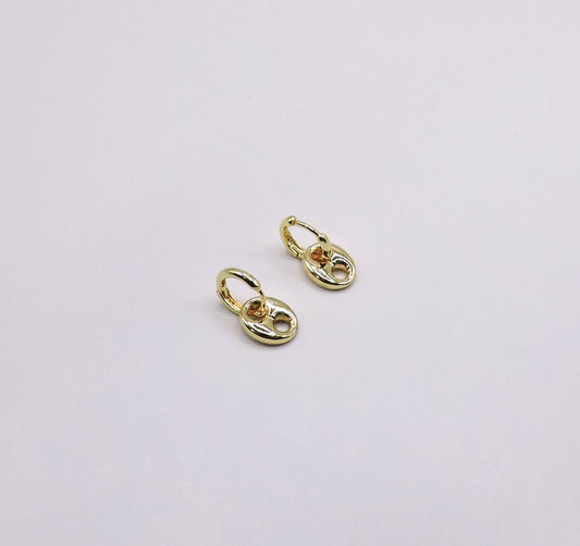 Small coffee bean earring
