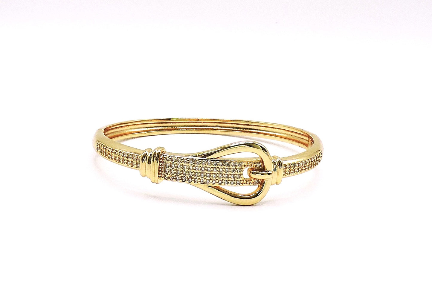 Micro Pave Buckle Bracelet in Gold Filled