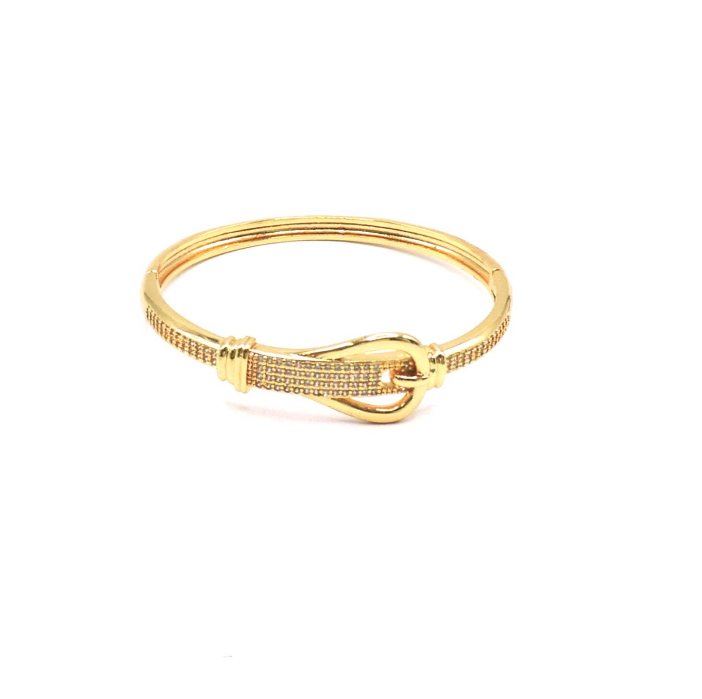 Micro Pave Buckle Bracelet in Gold Filled