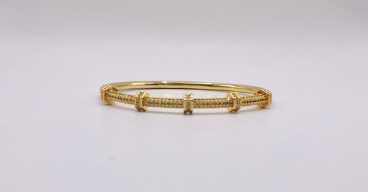 Micro Pave Bangle Bracelet with screws in Gold Filled