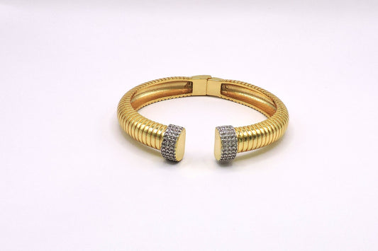 Cuff bracelet with micro pave Gold filled