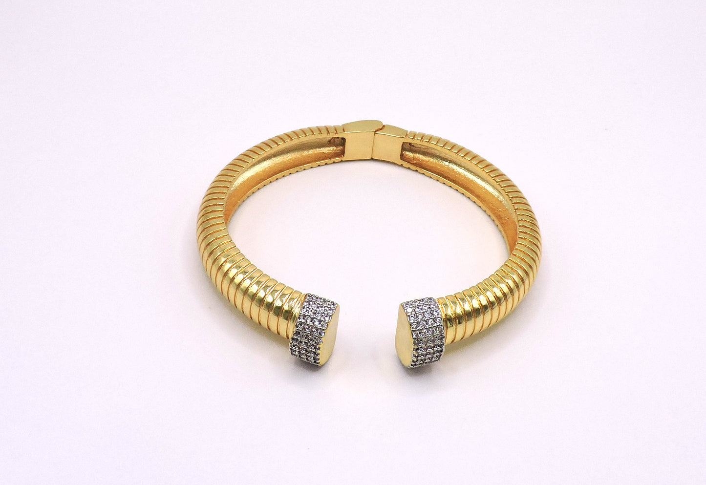 Cuff bracelet with micro pave Gold filled