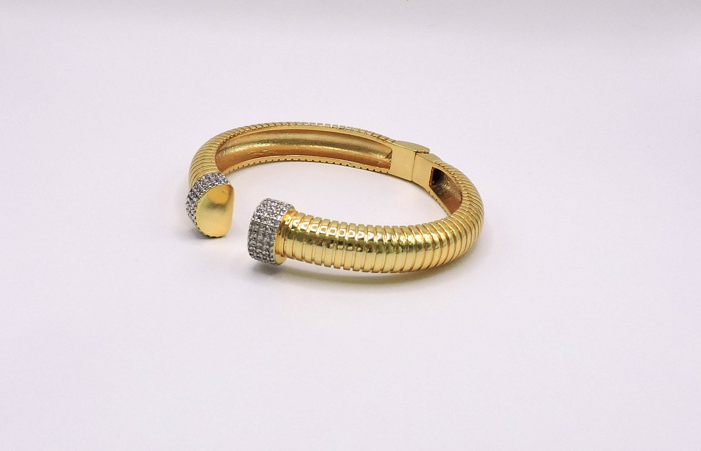 Cuff bracelet with micro pave Gold filled