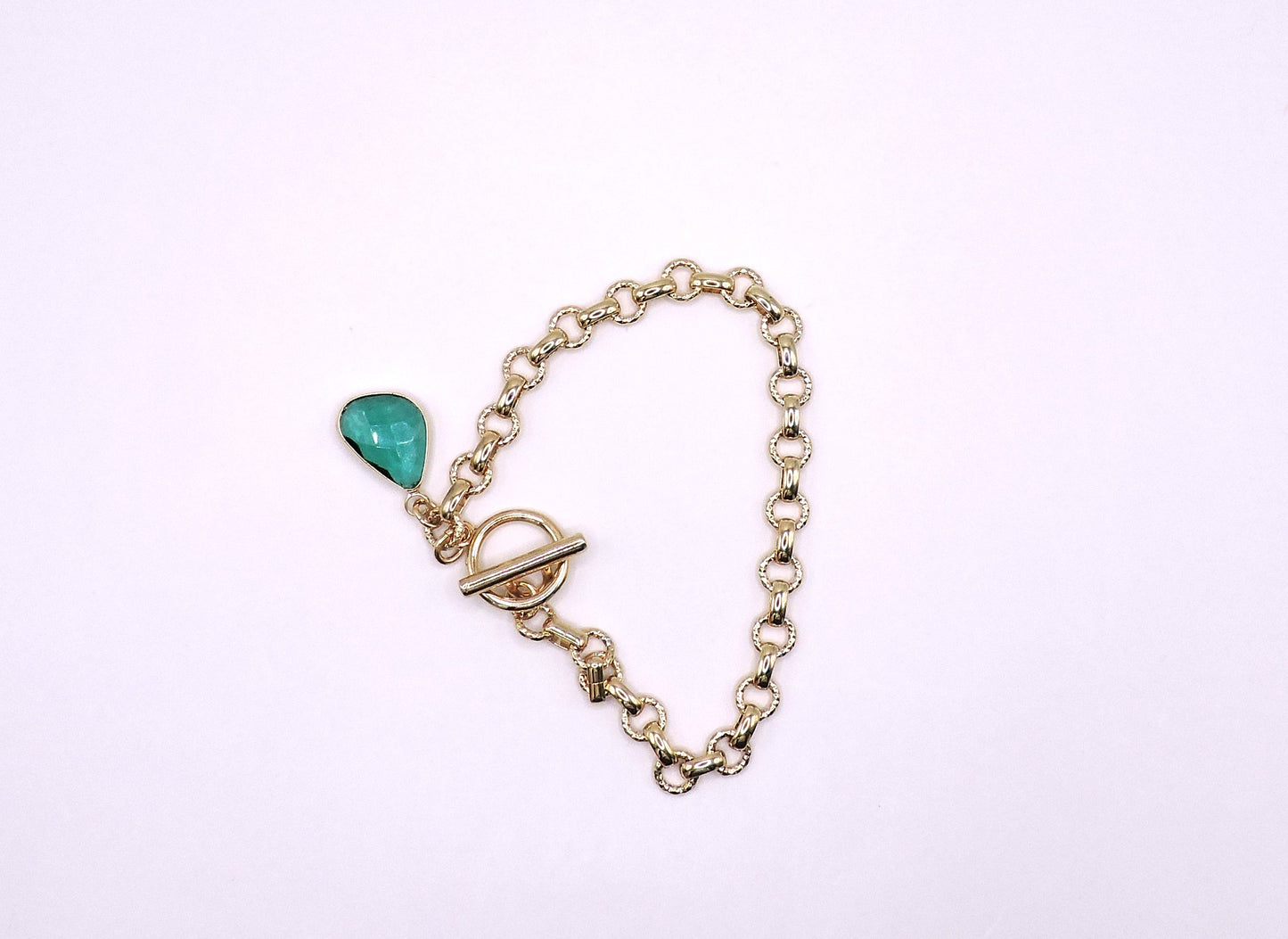 Goldfilled Bracelet with Green Stone