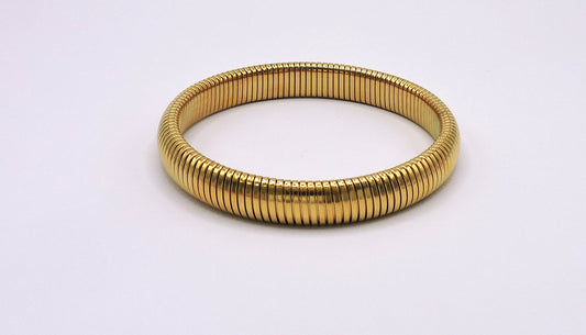 Medium-width elastic bracelet in gold-filled