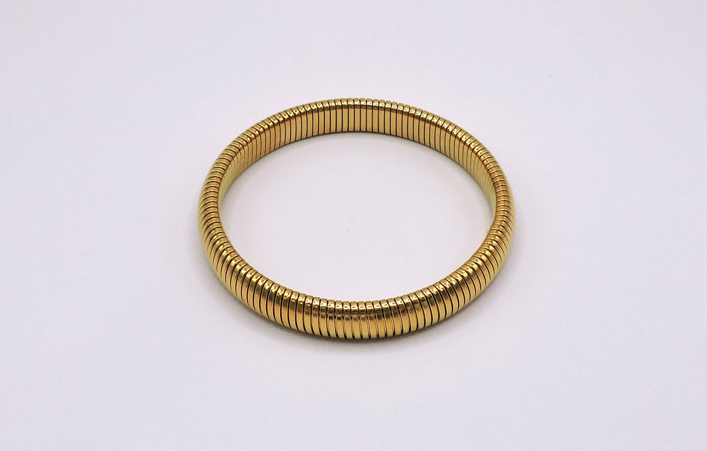 Medium-width elastic bracelet in gold-filled