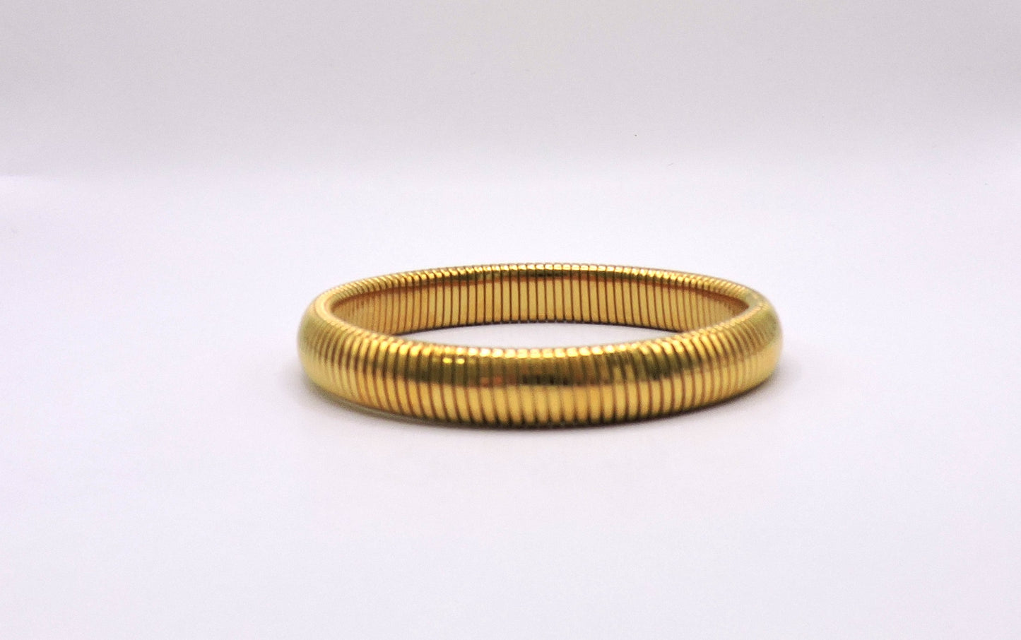 Medium-width elastic bracelet in gold-filled