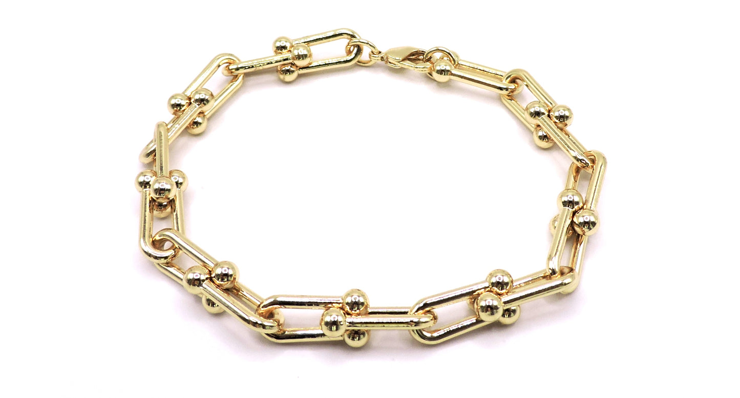 U-shaped link chain bracelet In Gold Filled