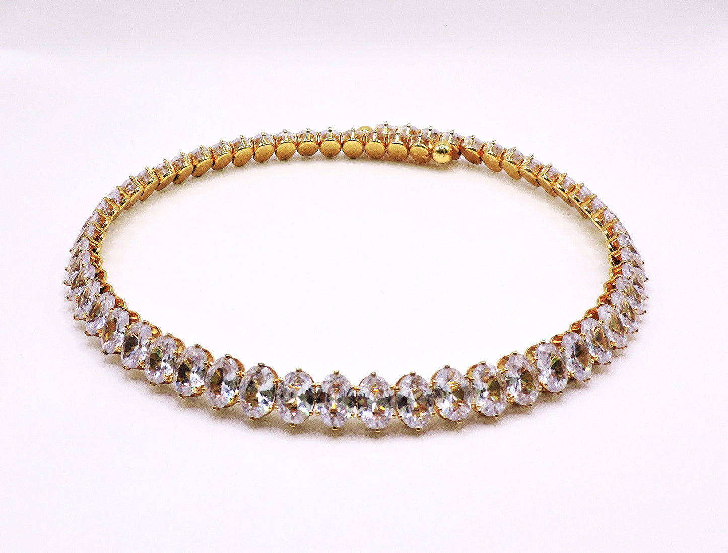 Gold-filled zircon choker