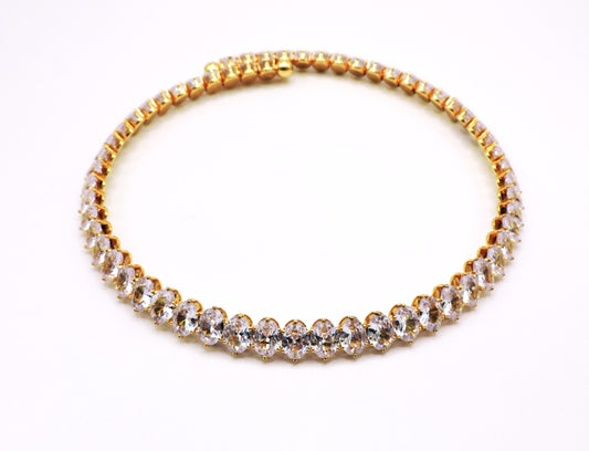 Gold-filled zircon choker