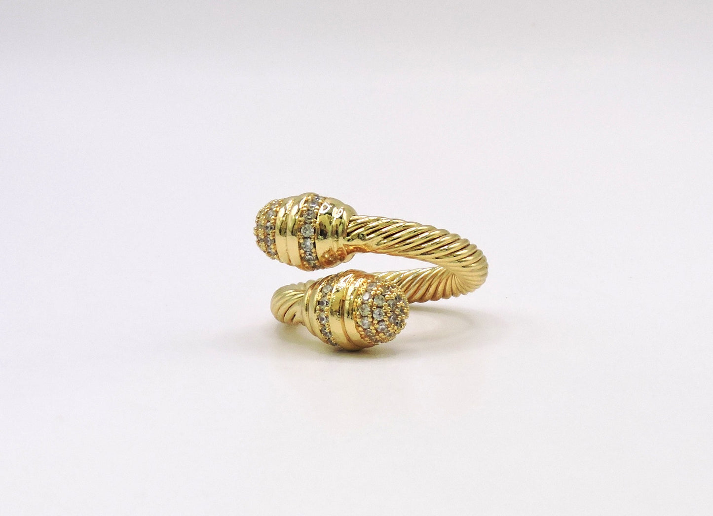 You and Me Ring with Micropave in Goldfilled