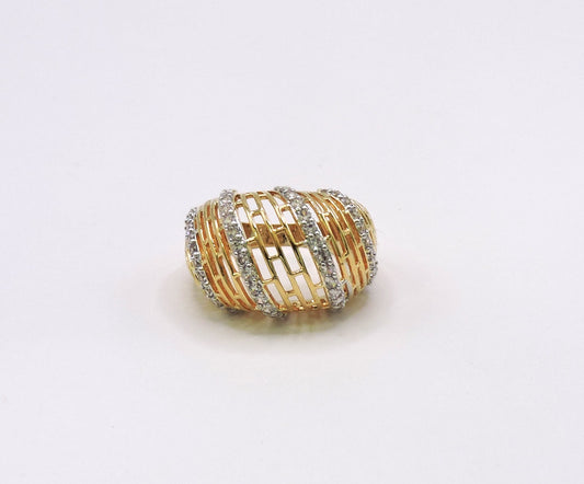 Micropave Inflated Ring in Goldfilled