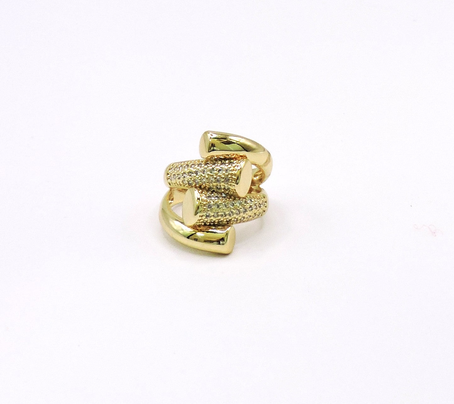 Wide Ring with Four Goldfilled Joints with Micropave