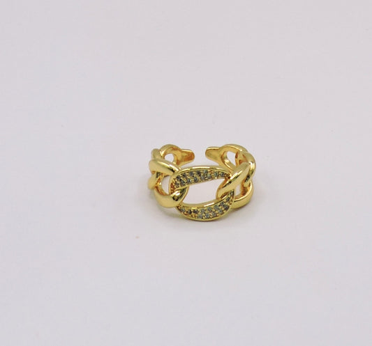 Gold-filled Micropave Chain Ring